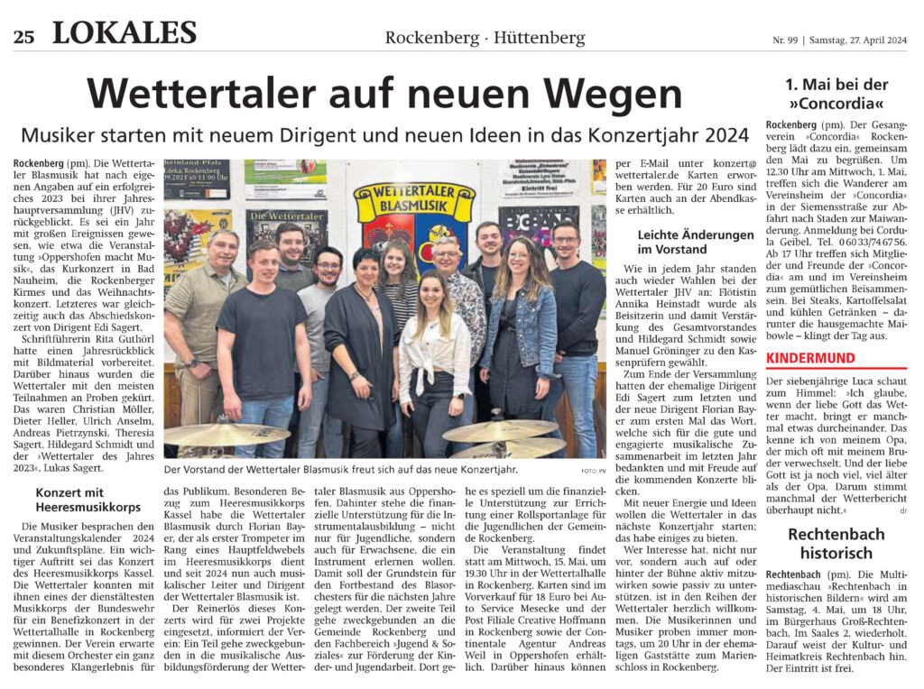 Wettertaler auf neuen Wegen