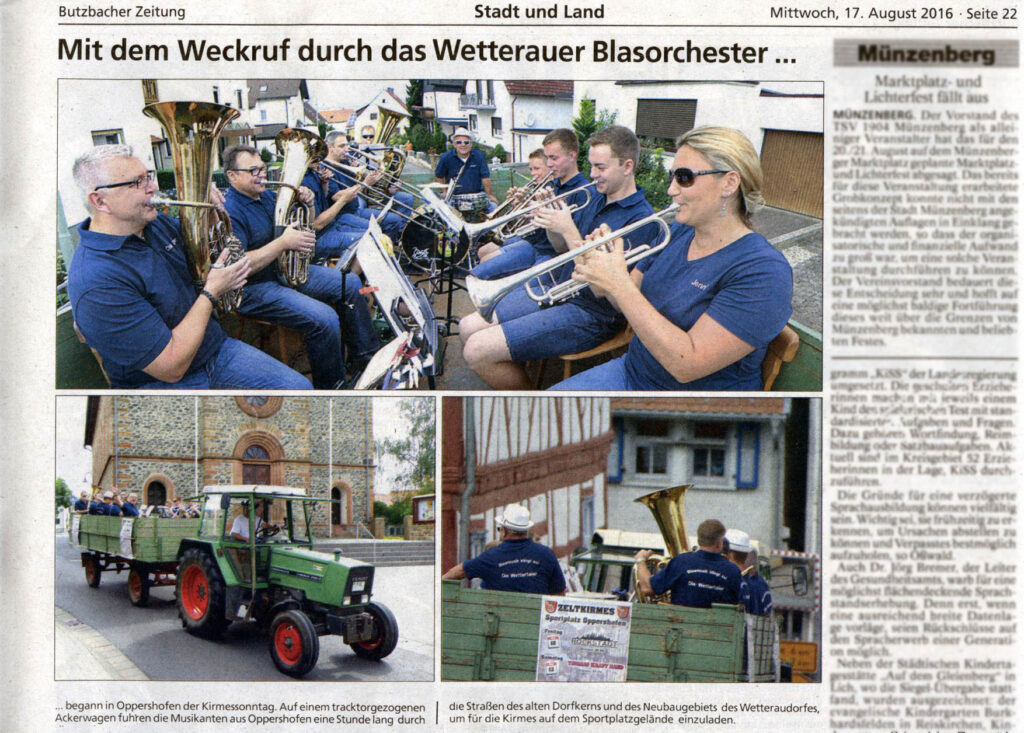 Kirmes Oppershofen – Weckruf der Wettertaler Blasmusik