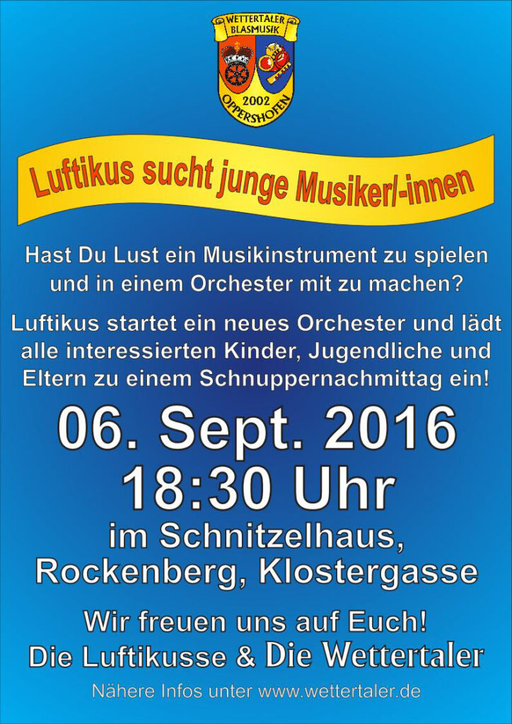 Schnuppernachmittag Jugendorchester Luftikus