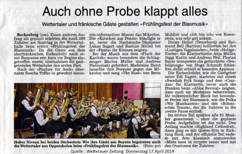 Auch ohne Probe klappt alles