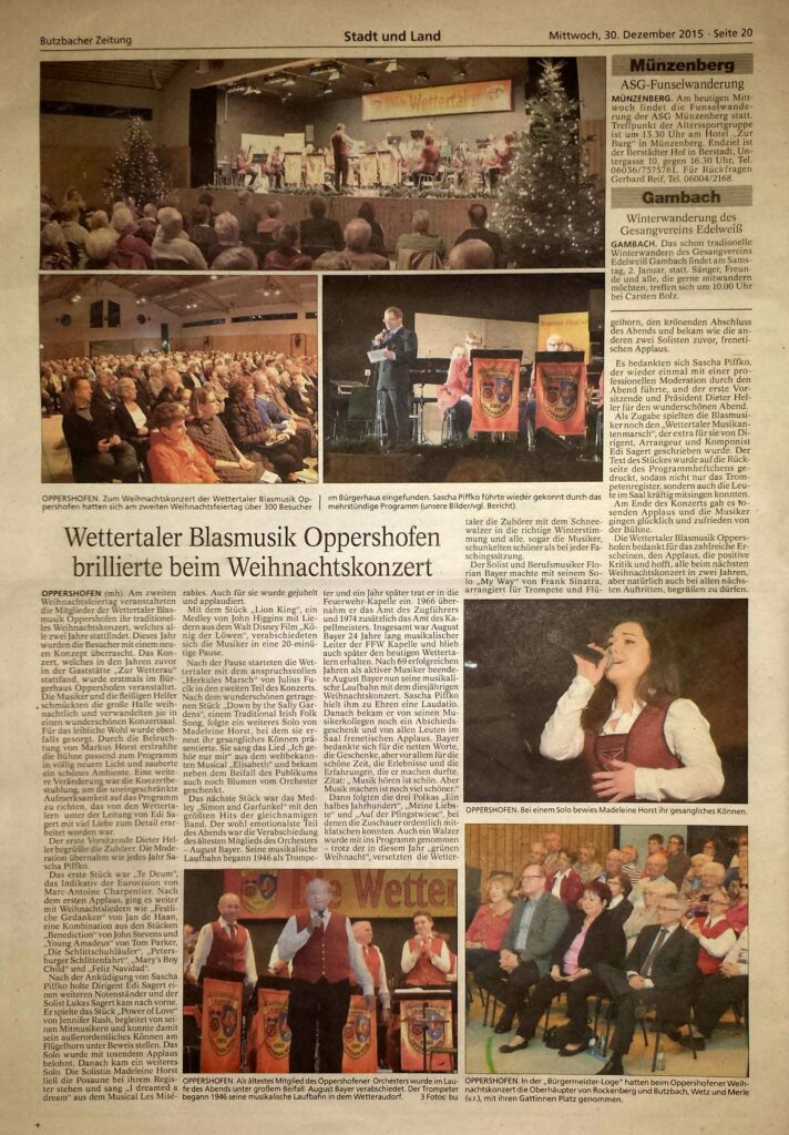 Oppershofen Weihnachtskonzert